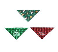 HUANIZI Lot de 3 bandanas de Noël pour chien avec impression pour collier de chat Costume pour écharpe triangulaire pour chiens et chats 3 P