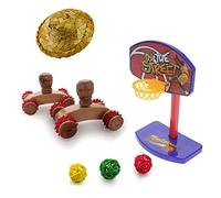 HUANIZI Lot de 3 poulies puzzle pour oiseaux - Support de basket-ball - Chapeau - Jouet d'intelligence pour perroquets