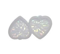 HUANIZI Moule en silicone holographique en forme de cœur pour boucles d'oreilles, porte-clés, pendentif en résine époxy