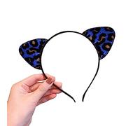 HUANIZI Serre-tête à oreilles d'animaux avec imprimé léopard - Accessoire de costume pour adolescente fille adulte femme