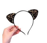 HUANIZI Serre-tête à oreilles d'animaux avec imprimé léopard - Accessoire de costume pour adolescente fille adulte femme
