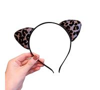 HUANIZI Serre-tête à oreilles d'animaux avec imprimé léopard - Accessoire de costume pour adolescente fille adulte femme