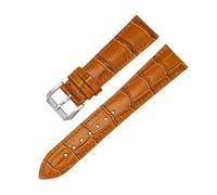 HuanJ Bracelet De Montre Connectée En Cuir Véritable For Homme Et Femme, 12, 13, 14, 15, 16, 17, 18, 19, 21, 20, 22, 24 Mm, À Dégagement Rapide(Light brown,19mm)