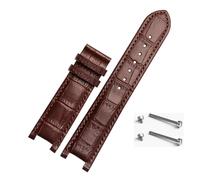 HuanJ Bracelet De Montre En Cuir Cranté, 20x11mm, 22x13mm, Compatible Avec GC Guess Passa, Chaîne De Montre Étanche En Cuir Véritable For Hommes Et Femmes(Brown no bucke,20x11mm)