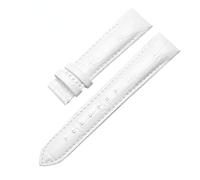 HuanJ Bracelet De Montre En Cuir Véritable, Compatible Avec Tissot 1853 Couturier T035, Bracelet De Montre Brillant For Femme, T035210 T035207A(White-None,18MM_MACHINE)