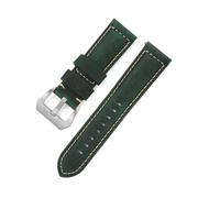 HuanJ Bracelet De Montre En Cuir Véritable Mat 20 Mm, 22 Mm, 24 Mm, 26 Mm, Bracelet De Montre En Cuir De Vachette Ciré À L'huile, Bracelet Rétro Crazy Horse(Crazy Horse Green,26mm)