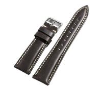 HuanJ Bracelet De Montre Vintage En Cuir Ciré À L'huile Marron, Boucle Ardillon, Disponible 18 Mm, 19, 20, 21 Et 22 Accessoires For Montres Vachette(Grey,21mm)