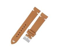 HuanJ Bracelet De Montre Vintage En Cuir Véritable 17 Mm, 18 Mm, 20 Mm, 21 Mm, 22 Mm, Cuir De Vache Huilé Et Ciré, Coutures Faites À La Main, Ceintures De Remplacement(Tan-white line,22mm)