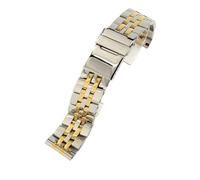 HuanJ Compatible Avec Les Bracelets De Montre Breitling Gold Avenger Challenger Bracelet De Montre En Acier Inoxydable Massif À Boucle Déployante Étanche For Hommes 20 22 24 Mm(Steel golden,24mm)