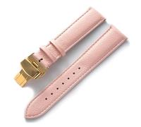 HuanJ Montre En Cuir Avec Accessoires En Cuir De Vachette Souple Vert For Hommes Et Femmes, Compatible Avec Les Bracelets Longines Tissot(Pink gold buckle,13)