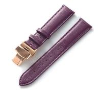 HuanJ Montre En Cuir Avec Accessoires En Cuir De Vachette Souple Vert For Hommes Et Femmes, Compatible Avec Les Bracelets Longines Tissot(Purple rose buckle,20)