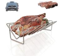 huanniu Grille de cuisson antiadhésive en forme de V 2 en 1 - Grille de cuisson nervurée - Accessoire de barbecue pour Ninja Woodfire XL OG850/OG901 - Support nervuré en acier inoxydable 304 épais