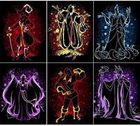 HUANNY DIY Broderie Diamant Villains Diamond Painting, 5D Full Drill Cross Stitch Embroidery kits (6 Packs)