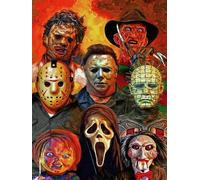 HUANNY Kit de peinture diamant pour film d'horreur, strass de qualité supérieure pour travaux manuels, décoration d'intérieur