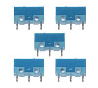 Huano Lot de 5 micro-interrupteurs en alliage argenté avec coque bleue à pois blancs et coque bleue 0,74 N pour souris et clavier d'ordinateur sans fil