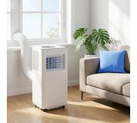 HUANQIN Climatiseur Mobile 12000 BTU Monobloc Portable, Ventilation avec Télécommande Numérique, Mode Nuit, 3 Vitesses de Ventilateur, Kit d'Installation pour Fenêtre p, Style 2, 14000 BTU