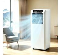 HUANQIN Climatiseur Mobile 7000/9000 BTU 3-en-1, Refroidisseur 7000BTU avec Déshumidificateur et Ventilateur, Classe Énergie A, Fonctionnement Silencieux 42dB, Écran Nu, 7000btu