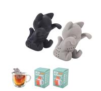 HUANR 2 Pièces Infuseur à Thé, Filtre à Thé Silicone, Chaton Forme Infuseur Thé Tasse, Noir et Gris Filtre the pour Tasse, pour Faire Thé, Cadeau Pendaison Crémaillère, Cadeau Amateurs Thé