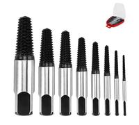 HUANR 8 Pièces Extracteur Tourne a Gauche, M4-M45 Extracteur Vis, Extracteur de Vis Cassée Acier Carbone avec Boîte Rangement, 8 Modèles Différents, pour Retirer Vis et Tuyaux Endommagés