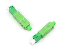 HUANR Connecteur Rapide Fibre Optique, 2 Pièces SC/APC Femelle Vers LC/APC Mâle, Vert Coupleur pour Fibres Optiques, Noyau en Céramique, pour Câbles Optiques et Panneaux de Brassage