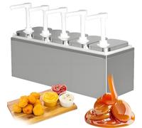 HuanSebesity Distributeur de Sauce Professionnel 3 Pompes,Distributeur de Condiments à Tête Quantitative,Idéal pour La Salade,La Confiture Et L'assaisonnement,Capacité 3x2l 5Pumps2L