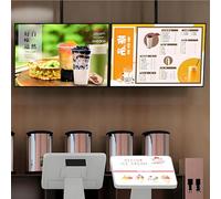 HuanSebesity Panneau D'affichage Mural pour Menu LED,Menu Rétroéclairés par LED,Hauteur Réglable,Pivotant & Inclinable,Gain de Place,Ultra-Fin,pour Restaurant 60 * 100cm