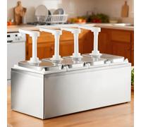 HuanSebesity Pompe Distributrice de Sauce,Distributeur Condiments en Acier Inoxydable pour Presser Facilement La Sauce, Distributeur de Sauce 2l avec Pompe Quantitative Et Base 4Pumps2L