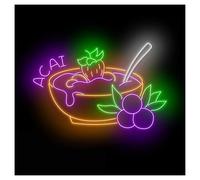 HUANTY d'Ambiance Apaisante Lampe Enseigne Au Néon Açaï Bowl Salade De Fruits Lumière À Intensité Variable pour Bar À Jus Food Truck Café Magasin Marché Restaurant Vitrine Décoration 58cm