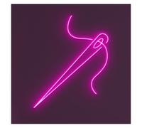 HUANTY d'Ambiance Apaisante Lampe Enseigne Au Néon Aiguille Et Fil, Idéale pour La Décoration d'un Atelier De Couture, avec Luminosité Réglable 46cm(F)