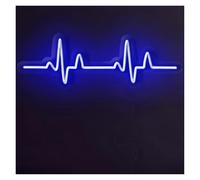 HUANTY d'Ambiance Apaisante Lampe Enseigne Au Néon Heartbeat Wave, Décor Alimenté par USB pour Fond De Diffusion en Direct Et Chambre À Coucher 18cm/7.09(in) x40cm/15.75(in)(Une)