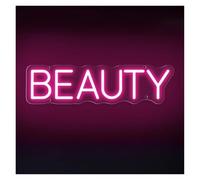 HUANTY d'Ambiance Apaisante Lampe Enseigne Lumineuse Beauty pour Salon De Beauté, Salon De Coiffure, Salon De Tatouage, Décoration Murale Esthétique 35cmx9.3cm