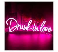HUANTY d'Ambiance Apaisante Lampe Enseigne Lumineuse Drunk in Love À Suspendre pour Chambre, Mariage, Fiançailles, Anniversaire, Fête, Bar, Club 42cmх14cm