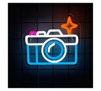HUANTY d'Ambiance Apaisante Lampe Enseigne Lumineuse LED en Forme d'appareil Photo, intensité Variable, pour Studio Photo, Chambre de garçon ou de Fille, décoration Murale, 22cmx24cm