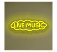 HUANTY d'Ambiance Apaisante Lampe Enseigne Lumineuse LED Néon Live Music pour Chambre, Salon, Studio De Musique, Club, Bar, Salle De Jeux, Décoration Murale 40.6cmx14.5cm