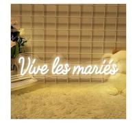 HUANTY d'Ambiance Apaisante Lampe Enseigne Lumineuse Vive Les Mariés À Intensité Variable pour Décoration Murale De Chambre À Coucher, Fête De Mariage, Fiançailles, 19.69inx4.72in
