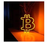 HUANTY d'Ambiance Apaisante Lampe Enseigne Néon Bitcoin, Décoration Murale pour Salle De Trading, Café, Salle De Jeux, Bar, Club, Lampe Alimentée par USB 31 Cm X 24 Cm