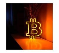 HUANTY d'Ambiance Apaisante Lampe Enseigne Néon Bitcoin, Décoration Murale pour Salle De Trading, Café, Salle De Jeux, Bar, Club, Lampe Alimentée par USB 31 Cm X 24 Cm