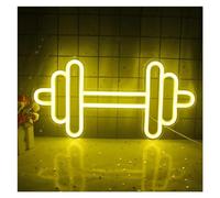 HUANTY d'Ambiance Apaisante Lampe Néon Haltère Haltère Néon Signe Salle De Sport 3 Couleurs Tenture Murale Néon Signe pour Salle De Sport Décor Cadeau(Couleur:Orange,Blue,Green,Silver,Black)