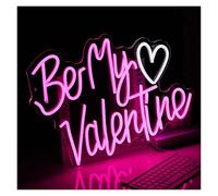 HUANTY d'Ambiance Apaisante Lampe Néon LED Be My Valentine Alimentation USB, avec Variateur, Luminosité Réglable, pour Chambre À Coucher, Décoration Romantique 32x42cm