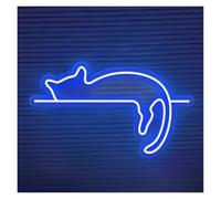 HUANTY d'Ambiance Apaisante Lampe Panneau Lumineux LED en Forme De Chat Décoration Murale pour Chambre À Coucher Maison Fête Mariage Anniversaire Chambre d'enfant Lampe USB 38cmx23cm(Une)