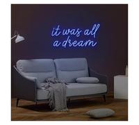 HUANTY d'Ambiance Apaisante Lampe Panneau Lumineux LED It Was All A Dream Au Néon pour Chambre À Coucher Maison Salle De Fête Bar Club Boutique Décoration Murale Lampe USB 38cmx16cm(Ré)