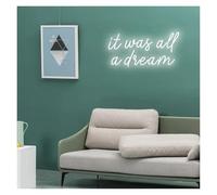 HUANTY d'Ambiance Apaisante Lampe Panneau Lumineux LED It Was All A Dream Au Néon pour Chambre À Coucher Maison Salle De Fête Bar Club Boutique Décoration Murale Lampe USB 38cmx16cm(B)