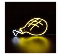 HUANTY d'Ambiance Apaisante Lampe Panneau Néon Au Poulet Frit Alimenté par USB pour Mur, Restauration Rapide, Bar, Cuisine, Restaurant, Décoration Artistique Personnalisée Au Néon 36.1cm×18.5cm