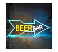 HUANTY d'Ambiance Apaisante Lampe Panneau Néon Beer Bar Flèche Colorée Lumière À Intensité Variable Décoration Murale pour Maison Grotte Enterrement De Vie De Jeune Fille 43cmx18.5cm