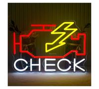 HUANTY d'Ambiance Apaisante Lampe Panneau Néon Check Engine pour Décoration Murale, Lampe LED De Garage Alimentée par USB pour Atelier De Réparation Automobile, Fête Illuminée 40cmx32cm