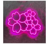 HUANTY d'Ambiance Apaisante Lampe Panneau Néon en Forme Fleur Alimenté par USB, Luminosité Réglable Lumières Néon en Forme Fleur Cerisier, Adapté À La Décoration Suspendue Pièce 28cmx38cm(Une)