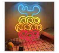 HUANTY d'Ambiance Apaisante Lampe Panneau Néon Flamme Fruit À Intensité Variable One Piece Neon Light Light Cute LED Night Light pour Salle De Jeux pour Adolescent Fan Room Decor 38x30.4cm