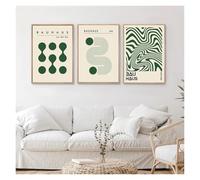 HUANTY Impressions sur toile d'art mural Lot De 3 Affiches Bauhaus Orange Vert Bleu Rose Impression D'images Géométriques Peinture Murale Abstraite Moderne Sans Cadre Décoration(Ré,30x40cm)