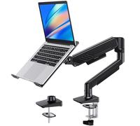 HUANUO Bras de moniteur réglable pour écrans de 13 à 34", bras pour ordinateur portable jusqu'à 17", peut supporter 2,2 à 9 kg, VESA 75 x 75 100 x 100, 2 options de montage