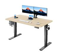 HUANUO Bureau électrique réglable en hauteur 140 x 70 cm - Hauteur réglable de 60 à 125 cm - Design de pieds à 3 niveaux avec capacité de charge de 120 kg et 2 moteurs